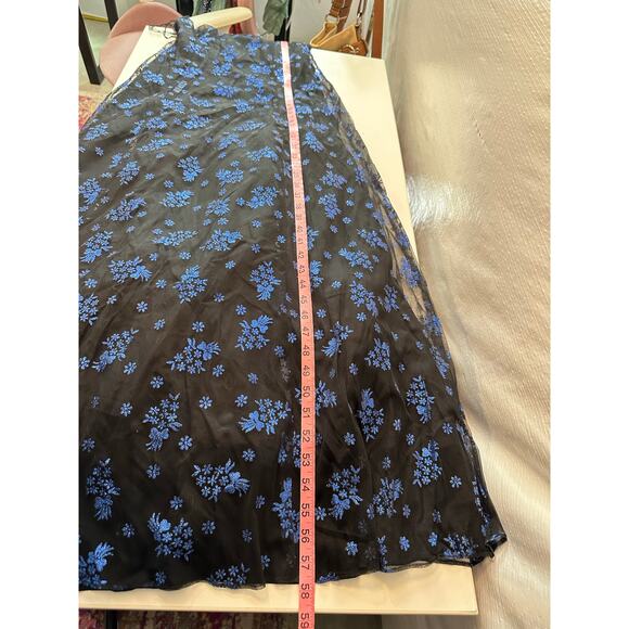 Vintage 90s Y2K Prom Fairy Goth Dress S Black Purple Glitter Floral Mesh Gown - Picture 10 of 13